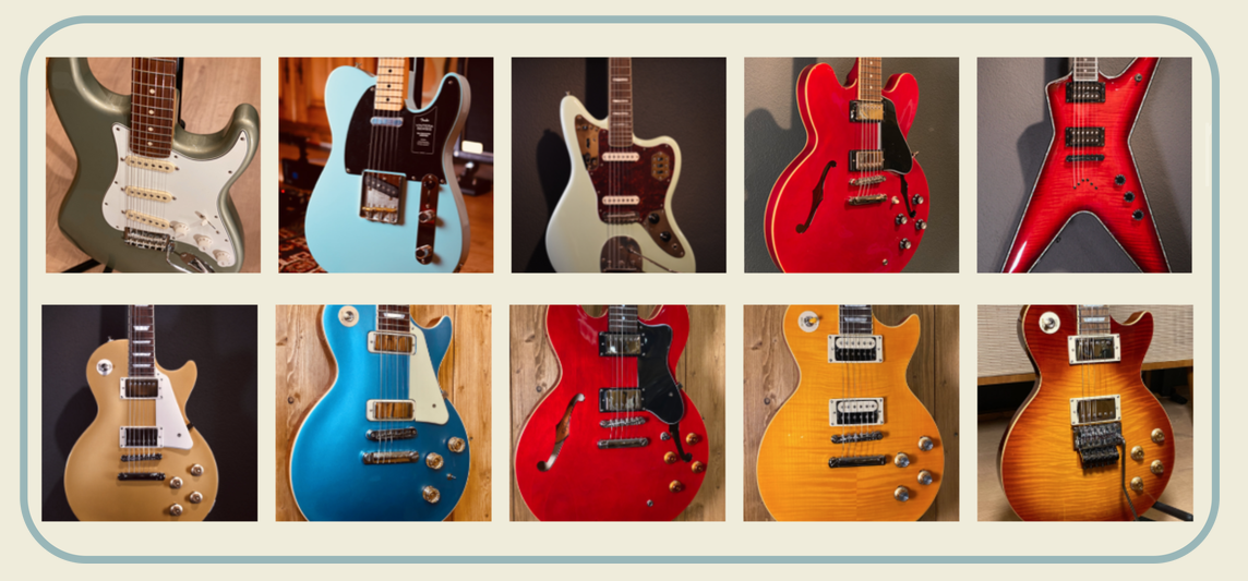 Fender, Gibson, Squier, Dean Epiphone Guitars